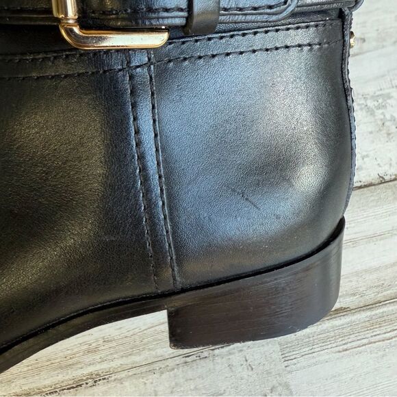 Tory Burch Blaire Tall Riding Boots Women’s Size 6 Black Leather Gold Hardware - Picture 14 of 16